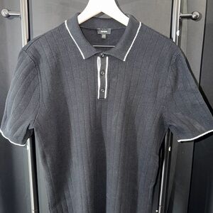 Express Black Polo with White Trim